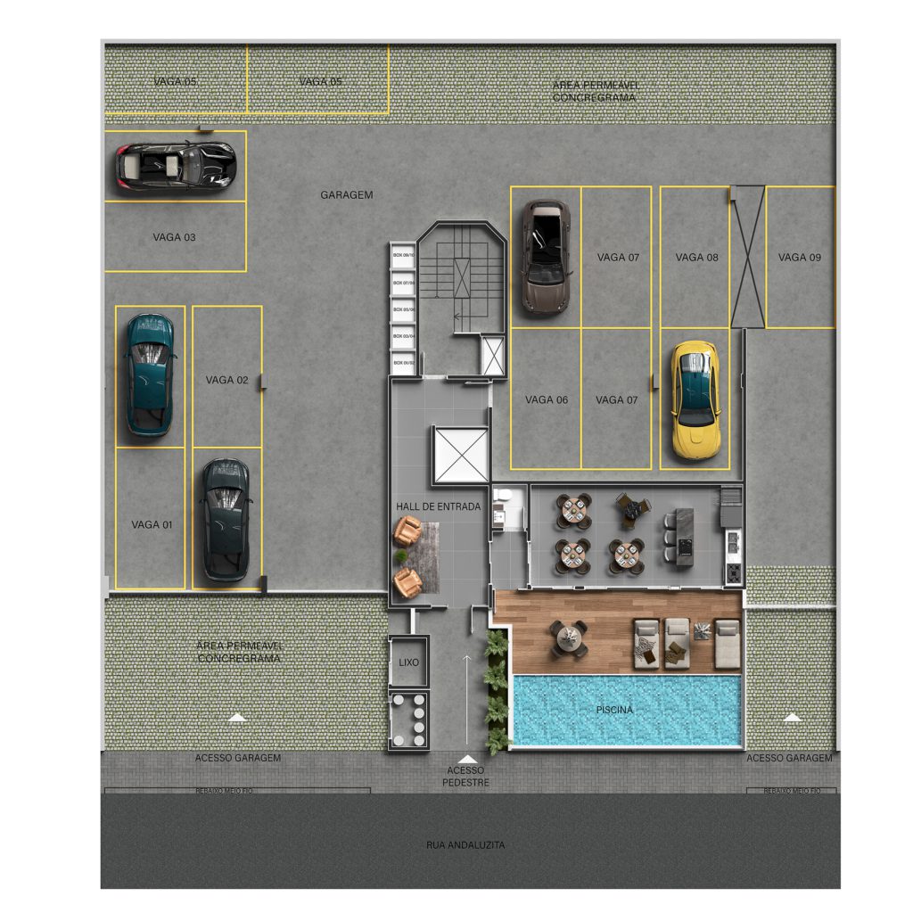 01 Planta humanizada térreo 2k - Rocccoimob Imobiliária em Bombinhas