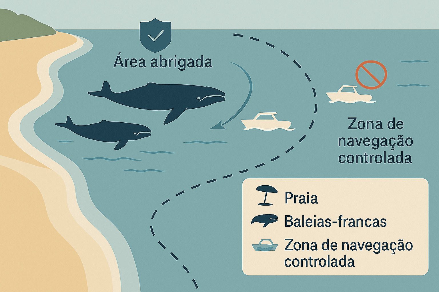 Illustration of right whales in sheltered area - Roccoimob Real Estate in Bombinhas Illustration of right whales in sheltered area - Rocccoimob Real Estate in Bombinhas
