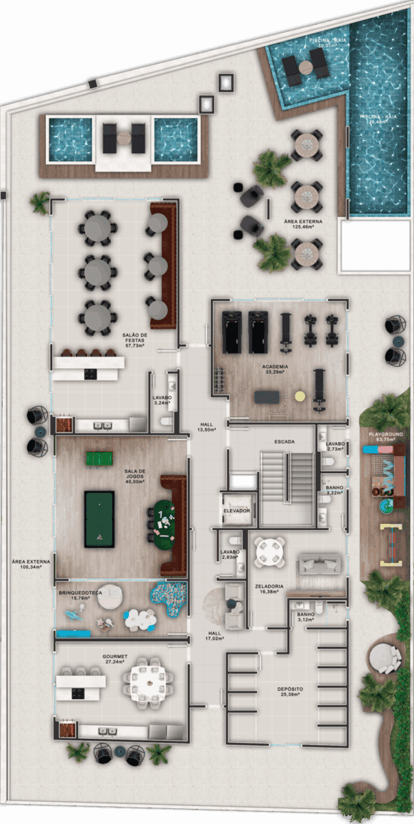 Lazer Floor Plan A 01 - Rocccoimob Real Estate in Bombinhas