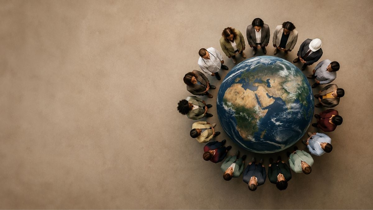 Pessoas de diferentes origens reunidas ao redor do planeta, representando a imigração internacional e a diversidade cultural - Rocccoimob Imobiliária em Bombinhas